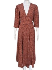 Doen Womens Charleston Red Cherry Willow Printed Maxi Long Gown Dress Size M