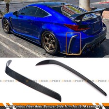 FOR 15-18 LEXUS RC F RCF REAL CARBON FIBER REAR BUMPER SIDE TRIM GARNISH CANARDS