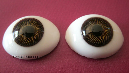 Yeux poupée 20mm verre - poupée,