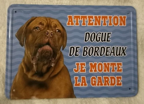 Plaque attention dogue - plaque, de