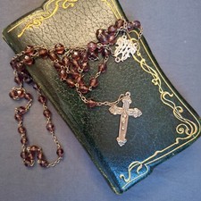 Ancien Chapelet En Argent Avec