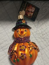 Merch Old World Christmas Halloween Ornament  MR. JACK O’LANTERN Snowman 4”