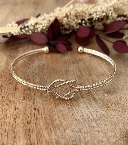 Bracelet jonc ouvert nœud - , en