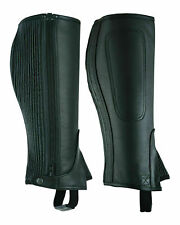 LuxHide Unisex Adults Top-Grain Cow Premium Leather Half Chaps Black and Brown