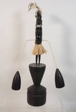 Rare African Ebony Wood Pendulum Scale Figure Desk Decor