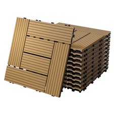 WPC carreaux de sol 30x30cm 2m² pour terrasse jardin piscine patio mosaïque teck