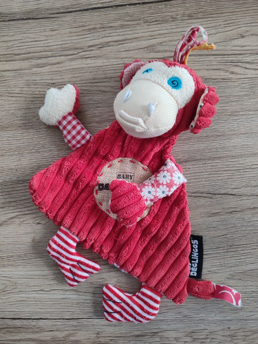 Doudou plat singe rouge - doudou,
