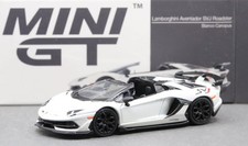 Mini GT TSM Model 1/64 Lamborghini Aventador SVJ Roadster Bianco Canopus White