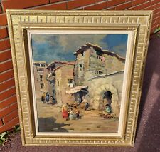 Tableau ancien signé.  La Vieille Maison  Peinture huile sur panneau D'isorel 