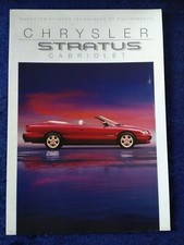 Chrysler Stratus Cabriolet Brochure 1996 French