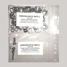 KAWASAKI 400 S3 S3A MACH 2 1974-1975 Kit n°3 vis BTR inox carter moteur