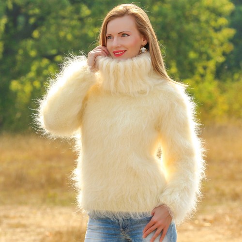Ivory mohair sweater - , thick