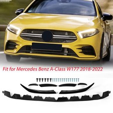 Gloss Black Front Canard Aero Vent Lip Kit For 2019-2022 Benz A Class W177 AMG35