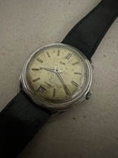 Vintage calendar wrist watch LIP DATA 1950 watch montre France “twisted lugs”