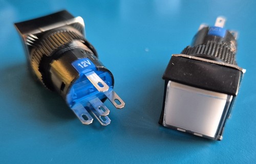 Bouton poussoir lumineux - 1, 12v
