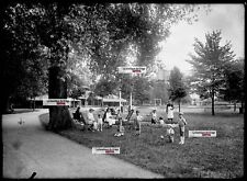 Vittel 13x18cm Black & White Black & White Antique Photo Glass Plate Children's Park