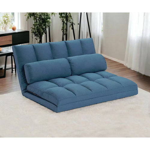 Blue solid faux - blue,