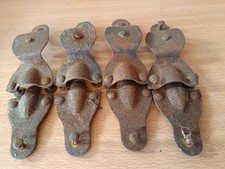 4 ferrures metalliques anciennes malle coffre