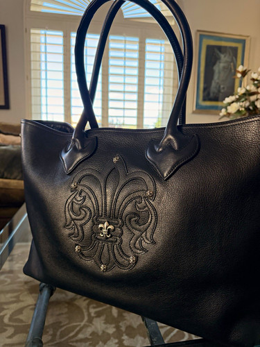 Chrome hearts style black tote - hearts,