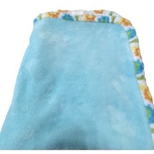 Le Bebe Favorite Blue Safari Lion Trim Baby Blanket Fleece 29x38.5