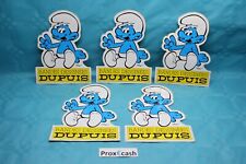 Lot de 5 autocollants officiels Schtroumpfs Dupuis de 1989