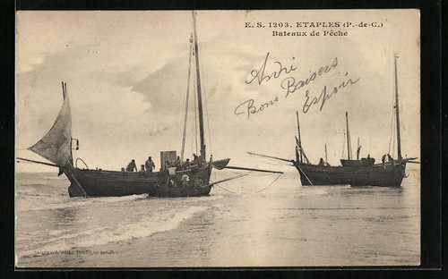 Cpa étaples bateaux - Étaples,,
