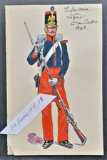 P-A Leroux Original Painting July Monarchy Compagnie du Centre 1843