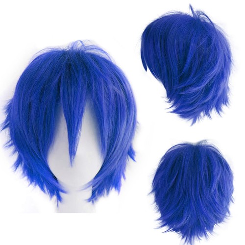 Perruque bleu foncé courte - perruque,