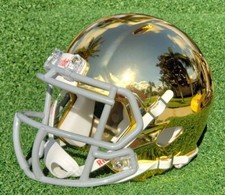 NOTRE DAME FIGHTING IRISH GOLD CHROME FOOTBALL MINI HELMET (NOT DIPPED)