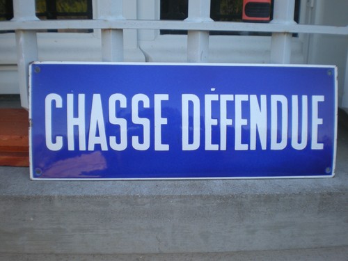 Plaque émaillée chasse