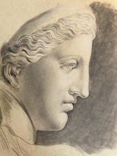 tres beau dessin fusain XIXe