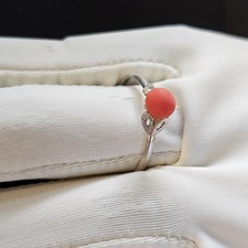 Bague Artisan Ancienne Argent Corail Ajustable Taille 53 À 60