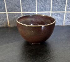 Paul Badié Burgundy & Brown Ceramic Urn Bowl Signed Enameled Stoneware Design
