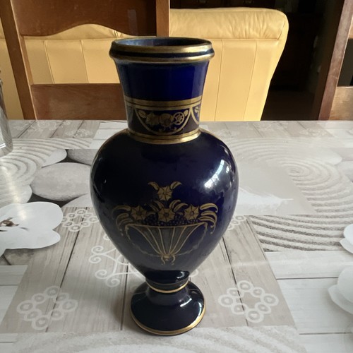 Vase céramique bleu cobalt - en,