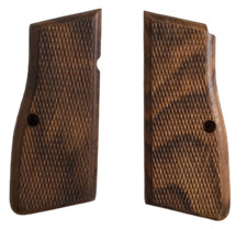 POIGNÉES DE PISTOLET DE REMPLACEMENT EN BOIS ALLEMANDES BRUNES DE 9 MM DE HAU...
