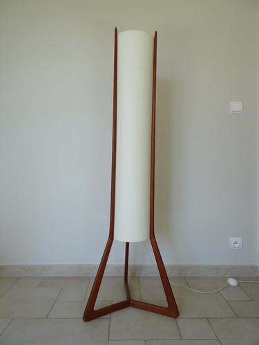 Ancien lampadaire teck - ancien, hvidt