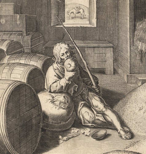 1733 gravure emblême avare - 1733,
