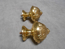 2 anciennes Boules d'escalier  Embouts de rideaux  Boutons en bronze laiton