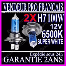 Ampoules H7 100W 12V halogène 6500K super white effet xénon pour phare voiture