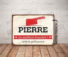 Plaque métal vintage Boucherie personnalisé Décoration pancarte panneau Boucher