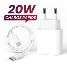 Chargeur Rapide 20W USB-C  + Câble Pour iPhone X 6 7 8 11 12 13 14 Secteur