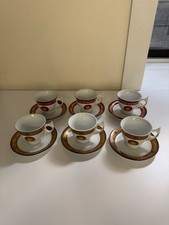 Versace Medusa Rosenthal Tea Cup & Saucer Set of 6 (3 RED, 3 BROWN)