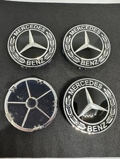 4 Caches Moyeu logo Mercedes new noir Jante Centre De Roue 68mm
