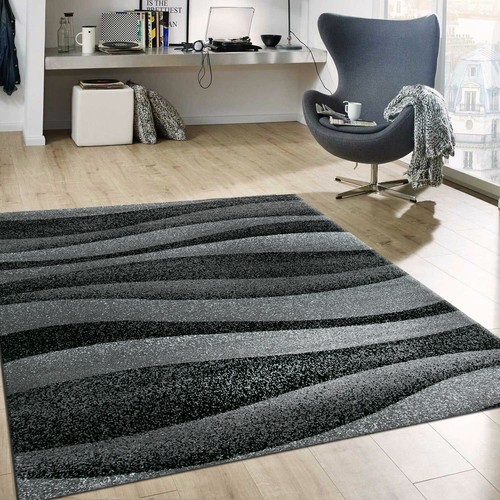 Tapis gris rayures - motif, à