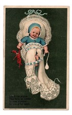 Marie FLATSCHER without signature. Baby in a Cuff. Embossed CPA