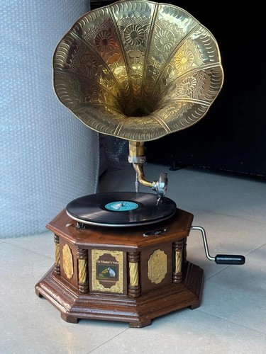 Vintage look hmv gramophone - vintage,