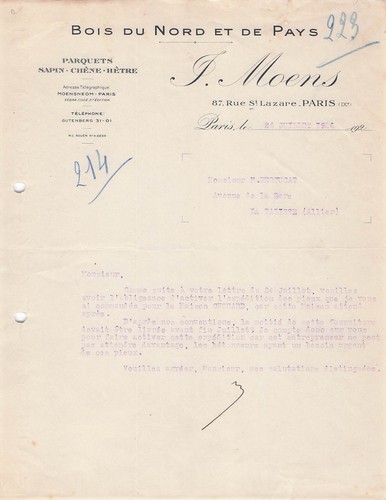 Paris scierie moens 1926 - scierie, j