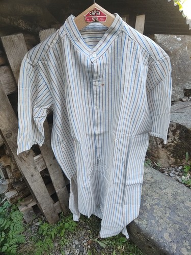 Ancienne chemise rayée bleu - chemise,