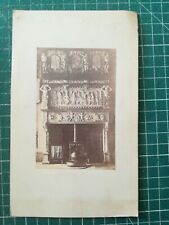 UG348 photo circa 1900 carved fireplace and wood stove 18x11cm