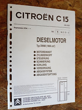 Citroen C15 engine DW8B diesel technical documentation original used